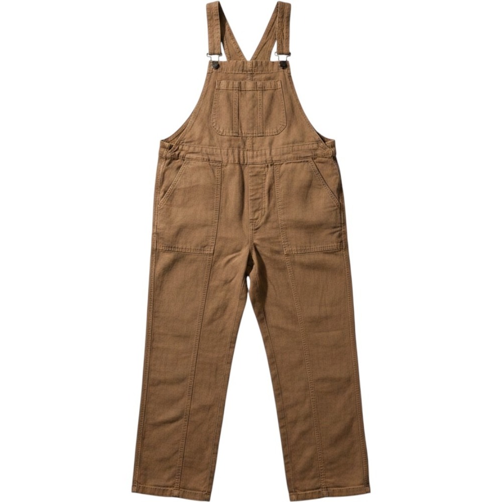 Nicole Miller New York Women Brown Linen Blend Wide Leg Utility Overalls Sm. NWT